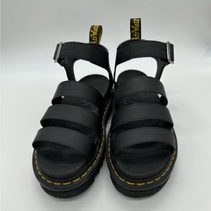 Dr. Martens Blaire Women's Size 7 US Black Vegan Leather Platform Sandals